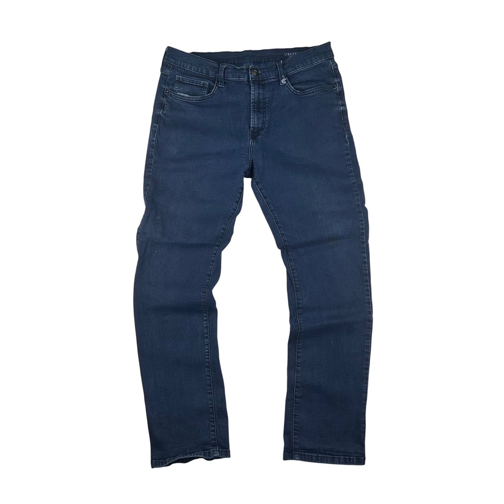 Nautica Mens Straight Fit Stretch Jeans Dark Wash Blue Denim 34x32